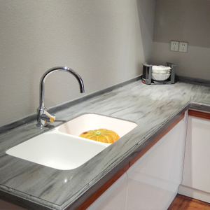 White Color Mable Big Slab Customize Samsung Acrylic Solid Surface Countertops